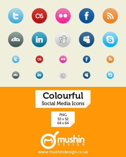 Colourful Social Media Icons by martin870