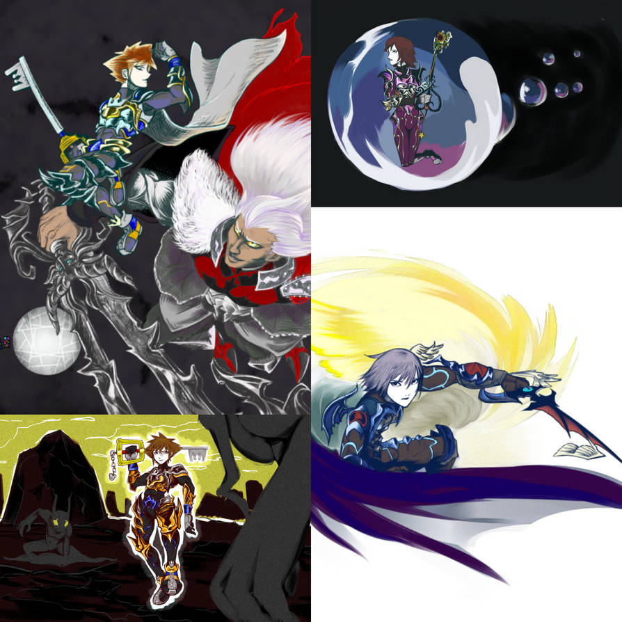 Yoshitaka Amano Style Kingdom Hearts by KiteGamer on DeviantArt