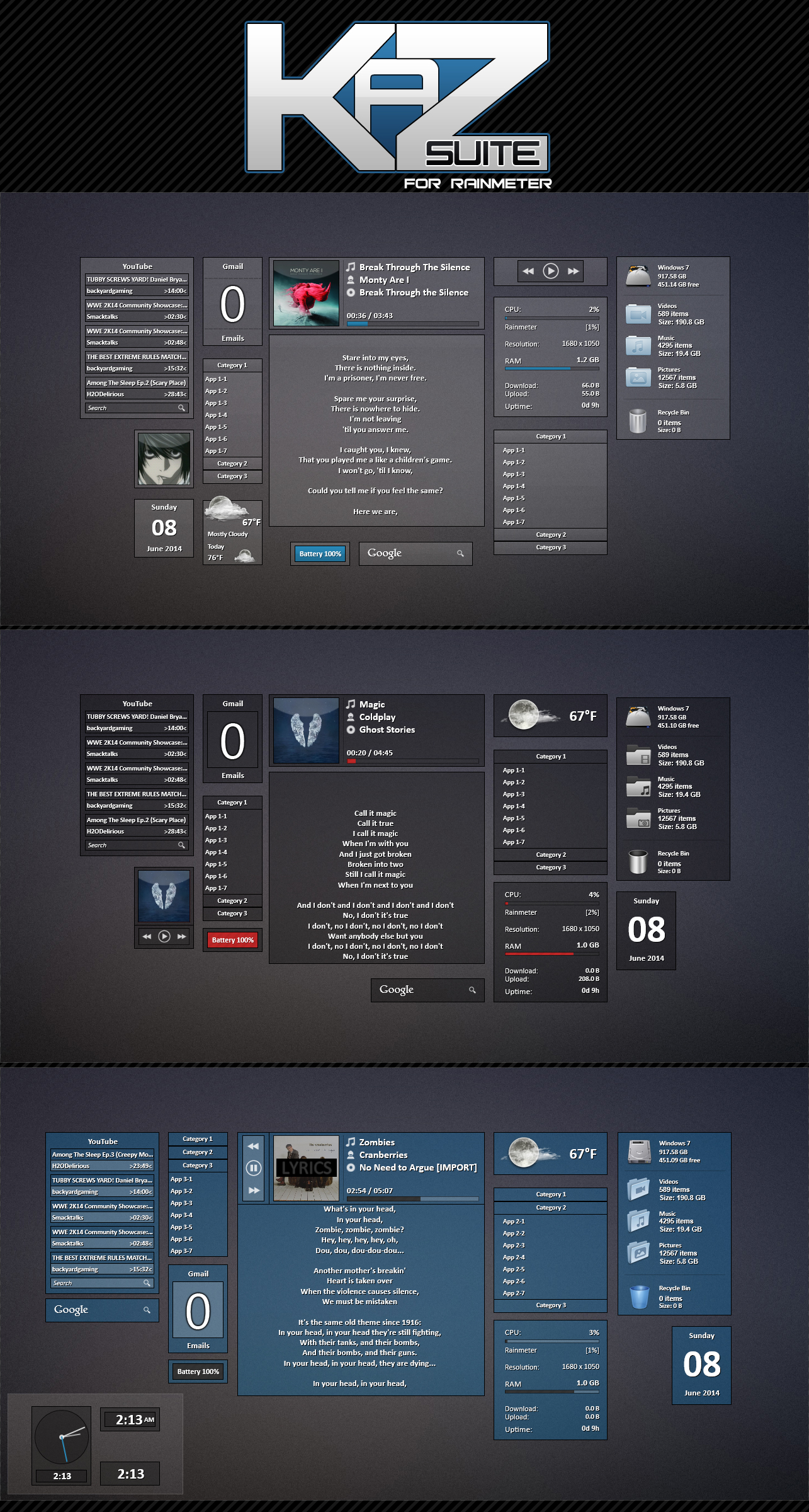 Kaz Suite for Rainmeter v1.1