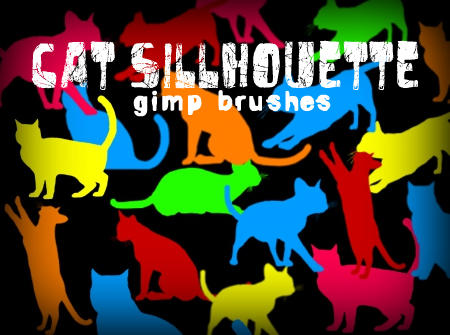 Cat Silhouette GIMP Brushes