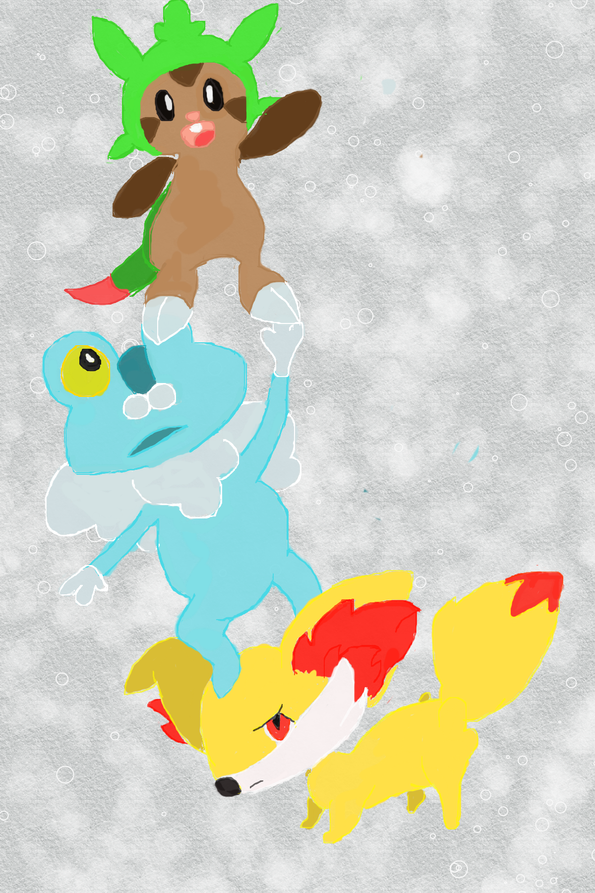 pokemon x and y starters by Lilliannighthawke on DeviantArt