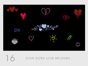 Icon Sized Love Brushes