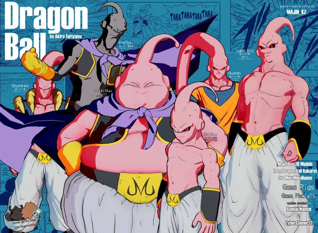 Dragon Ball Z Majin Buu forms and transformations 12in x 18in Free Shipping