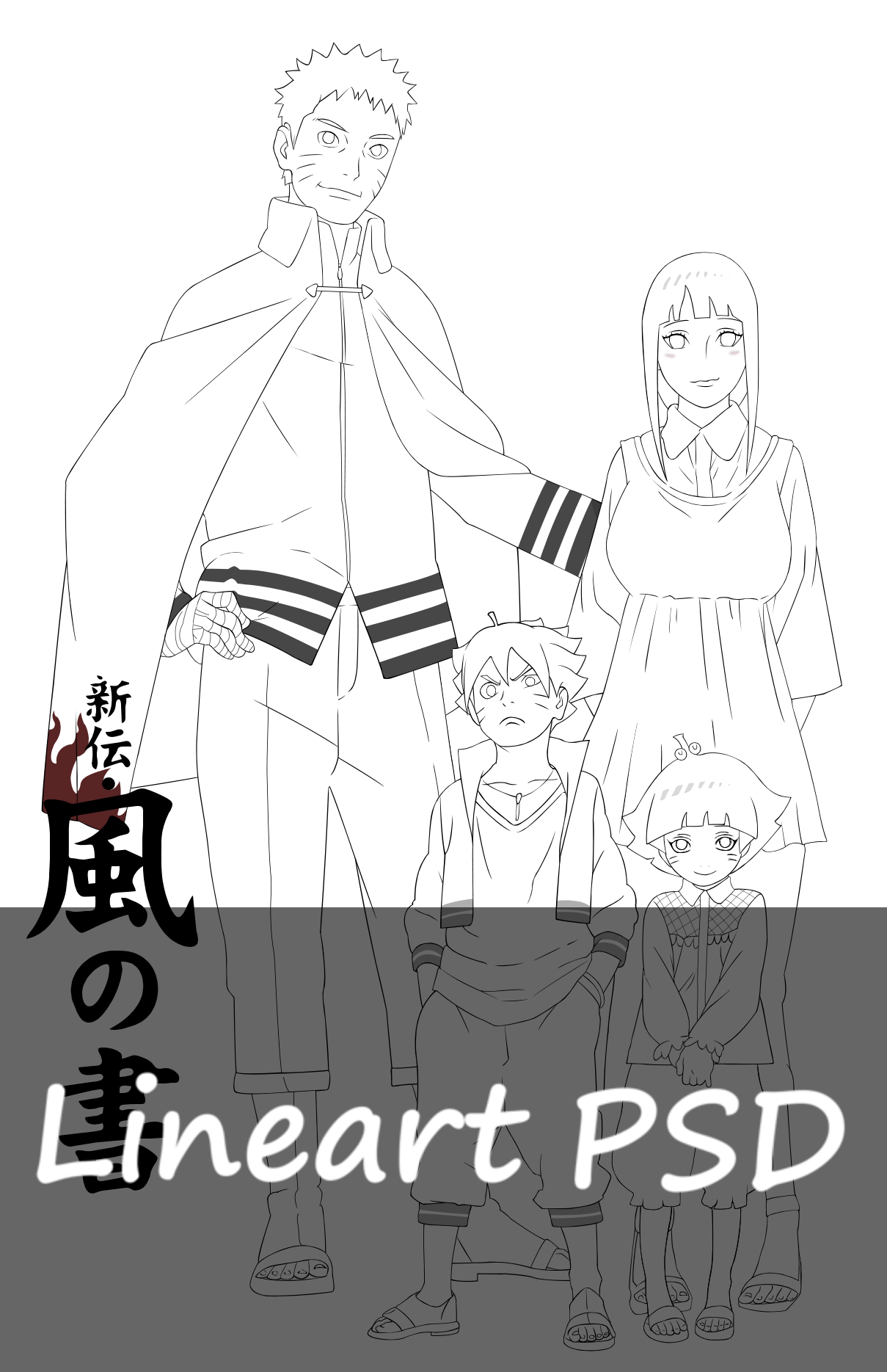 Uzumaki Family Lineart [PSD]