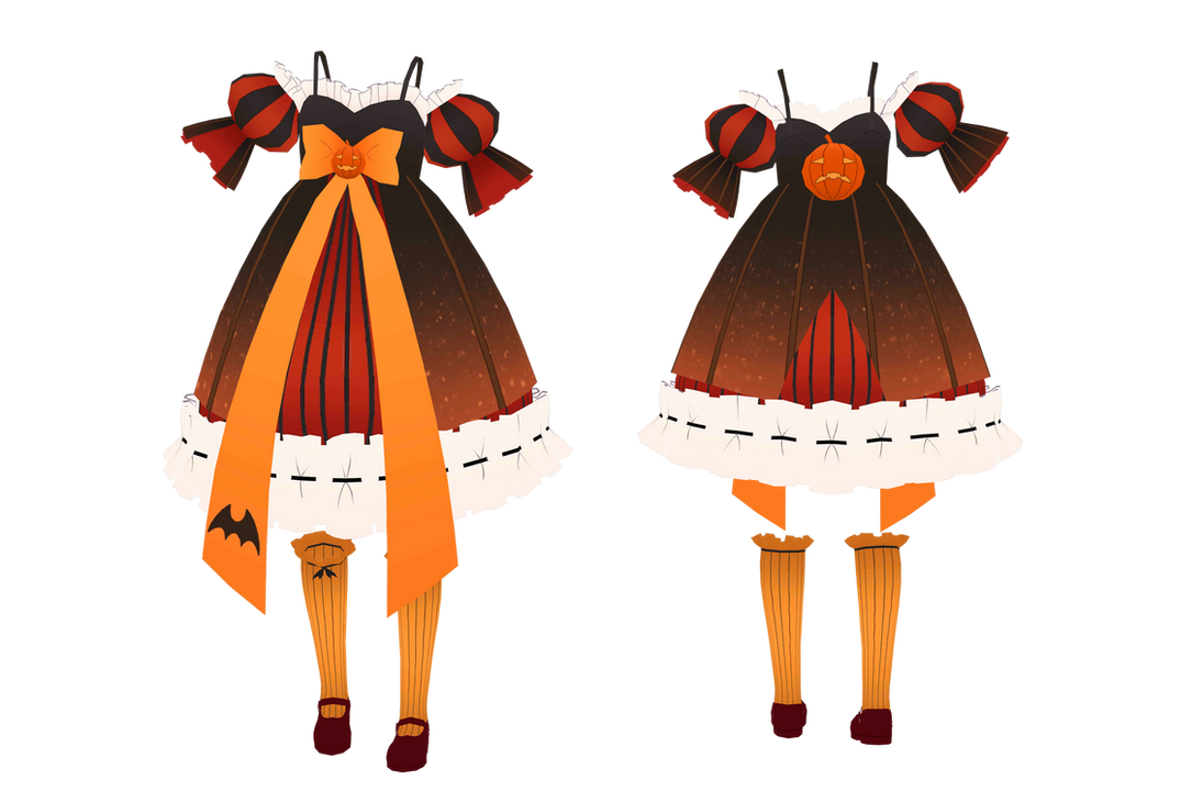 [MMD Part] Halloween Pumpkin Dress [+ DL] by PaciSystem on DeviantArt