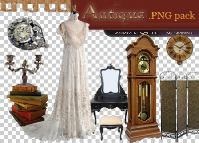 Antique png pack - 12 pictures