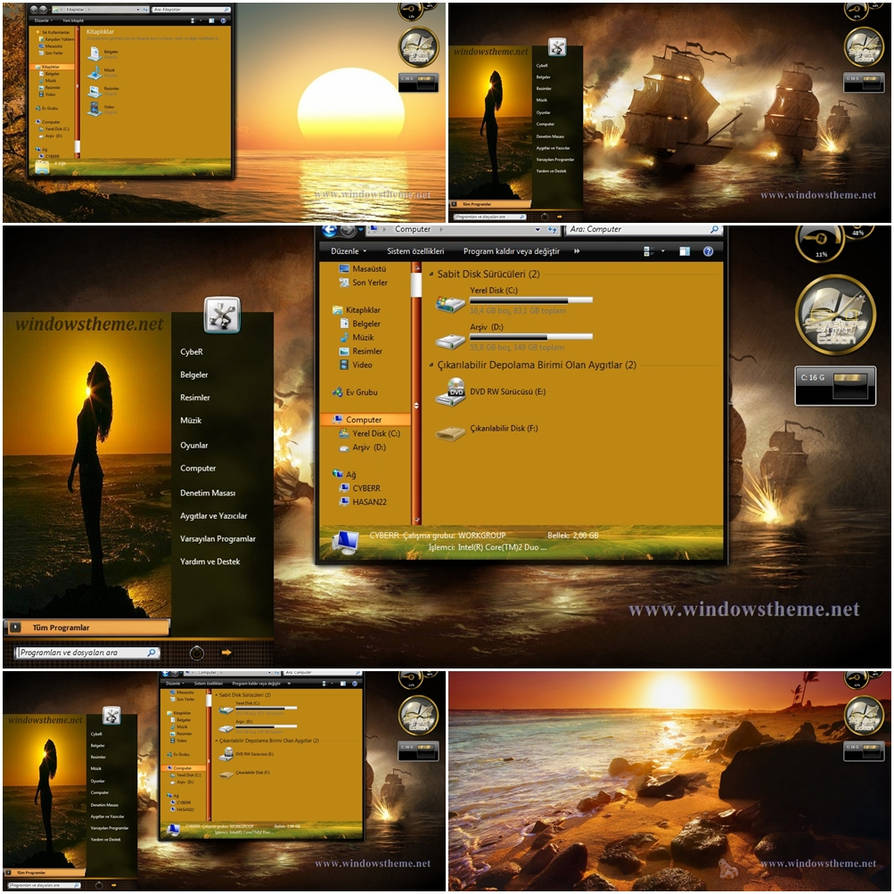 Windows 7 Sunset Theme by CyberAngel86 on DeviantArt