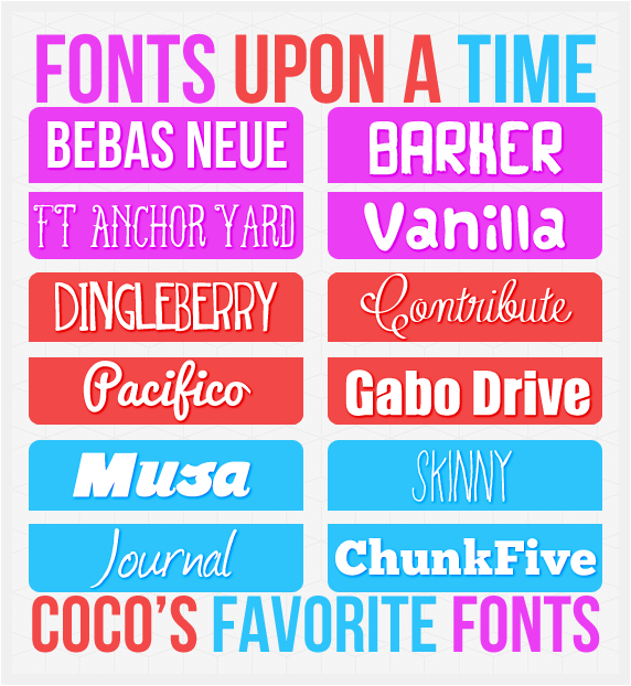 Fonts Upon A Time, My Favorite Fonts