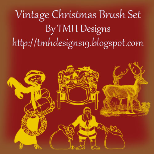 Vintage Christmas Photoshop Brush Set