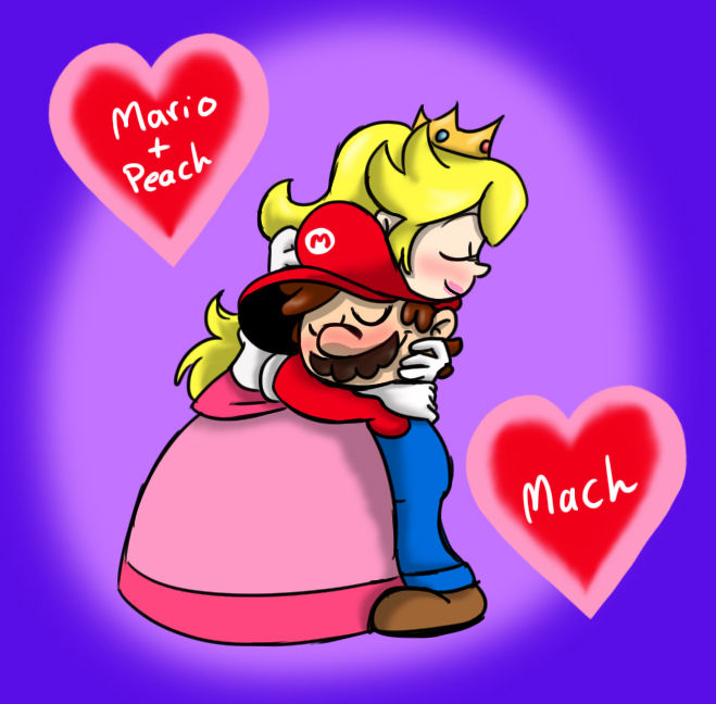 Super Mario and princess Peach love heart by Tizlam97 on DeviantArt