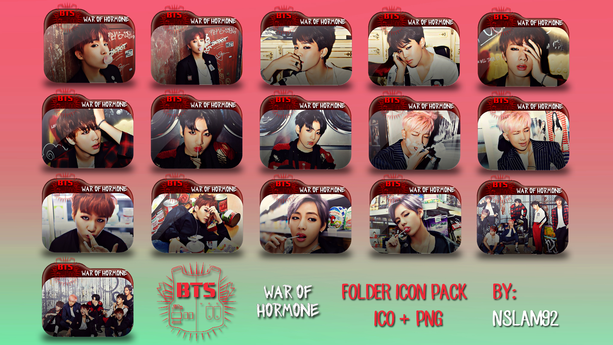 BTS War of Hormone Folder Icon Pack