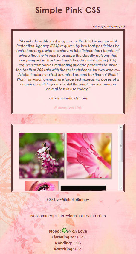 Free for Use Simple Pink CSS by MichelleRamey on DeviantArt