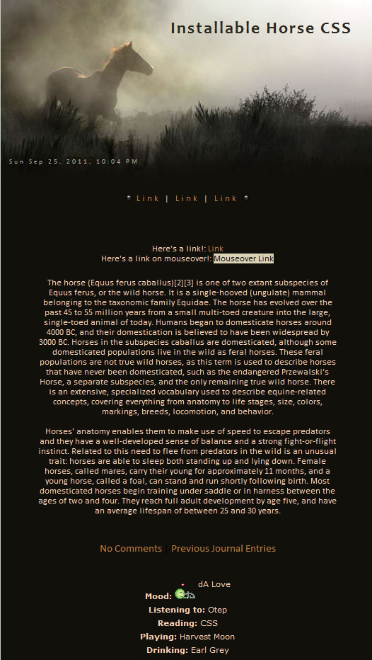 Installable Horse CSS by WaterandSnails on DeviantArt