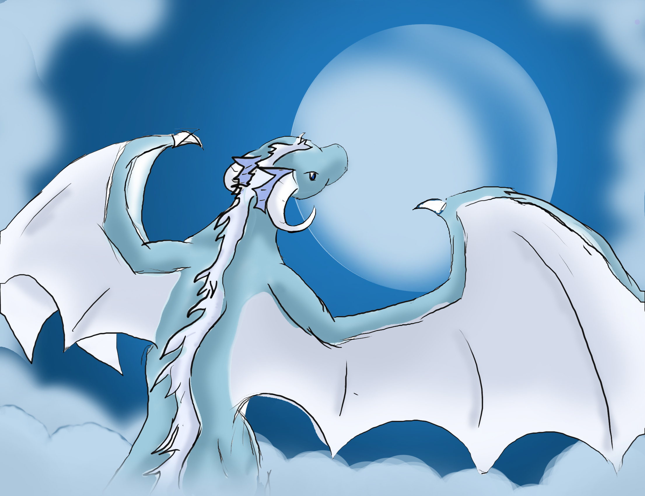 Moon Dragon by wispywaffle on DeviantArt