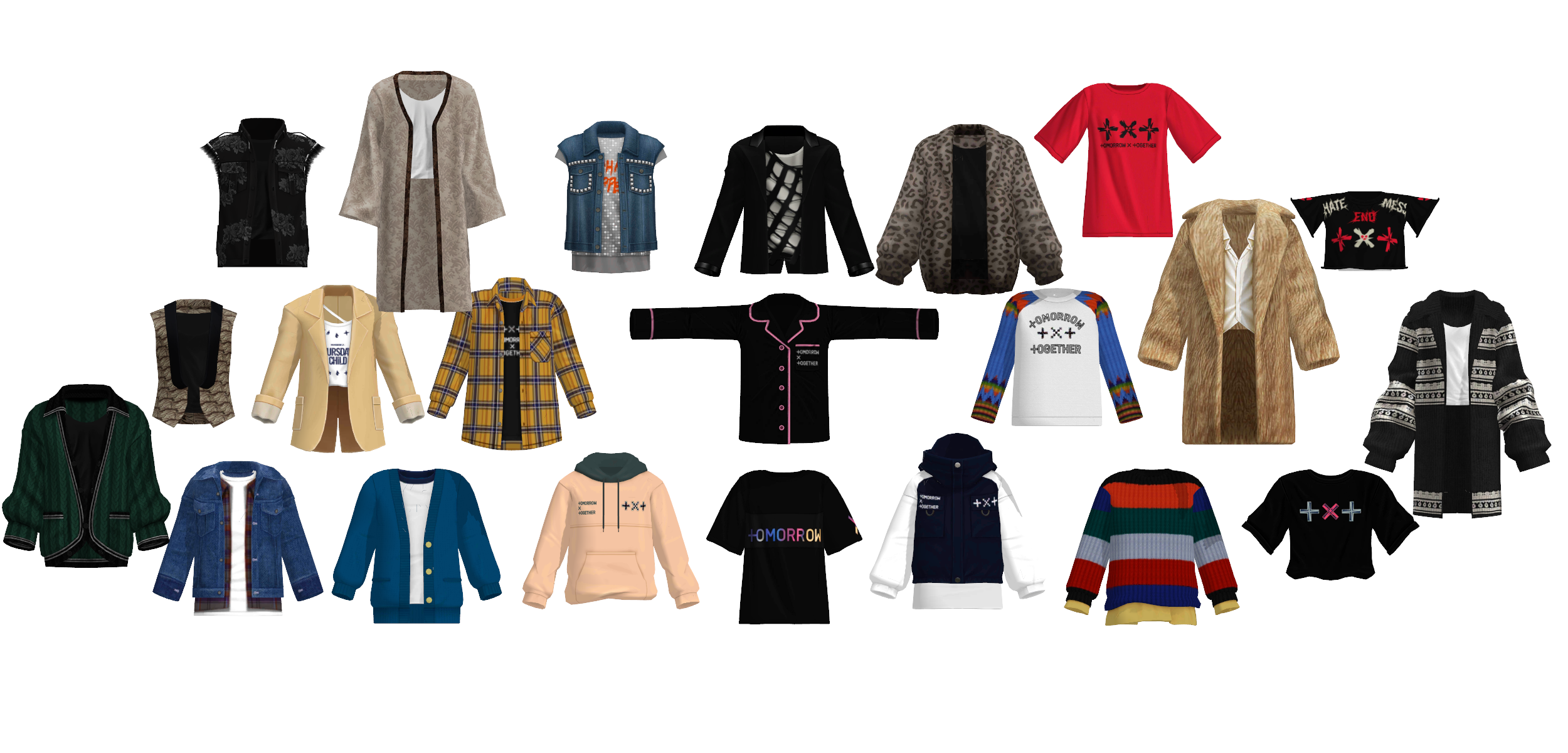 TXT Collab Tops [MMD/FBX] by redgravezz on DeviantArt