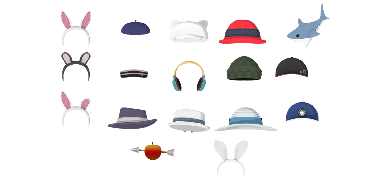 [MMD/FBX] Easy Style Hats by gummy-frog on DeviantArt