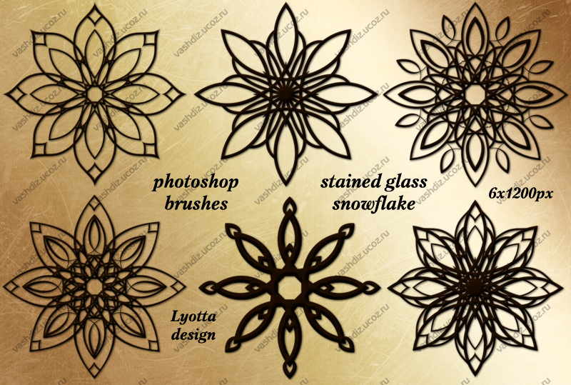 photoshop brushes stained glass snowflake