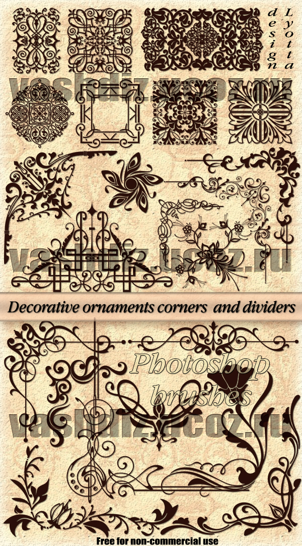 Decorative ornaments corners dividers