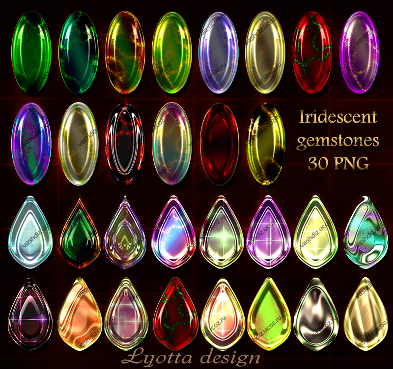 Iridescent gemstones