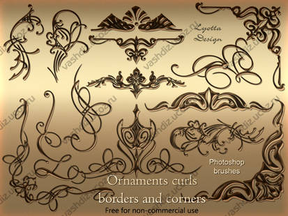 Ornaments curls photoshop brushes