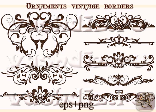 Ornaments vintage borders design LZ
