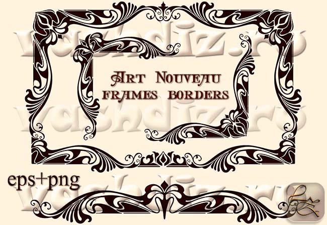 Art Nouveau frames borders LZ 6