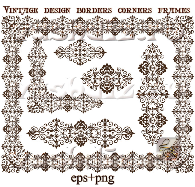 Vintage ornaments frames, corners, borders design by Lyotta on DeviantArt