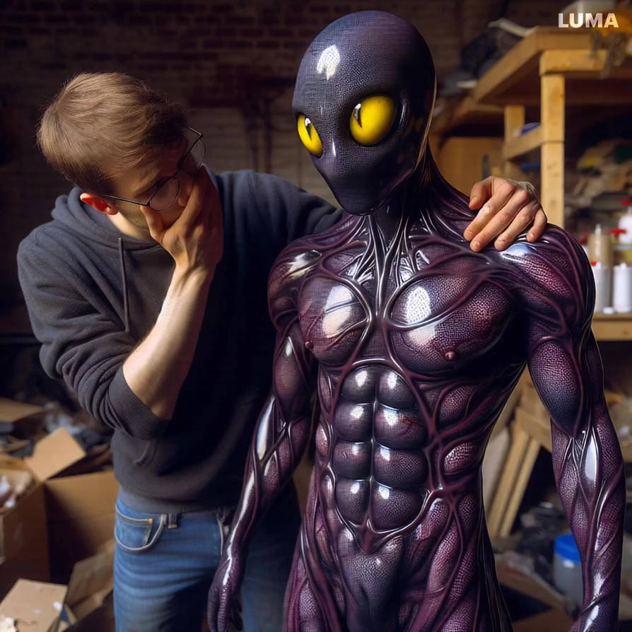 Freaked out by his friend's alien transformation by slickskin on DeviantArt