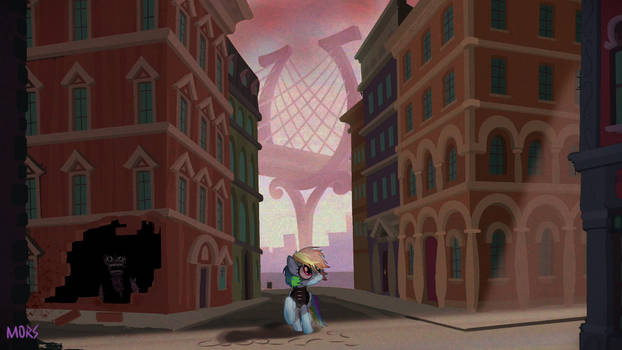 Rainbow dash seeks refuge in Manehatten.