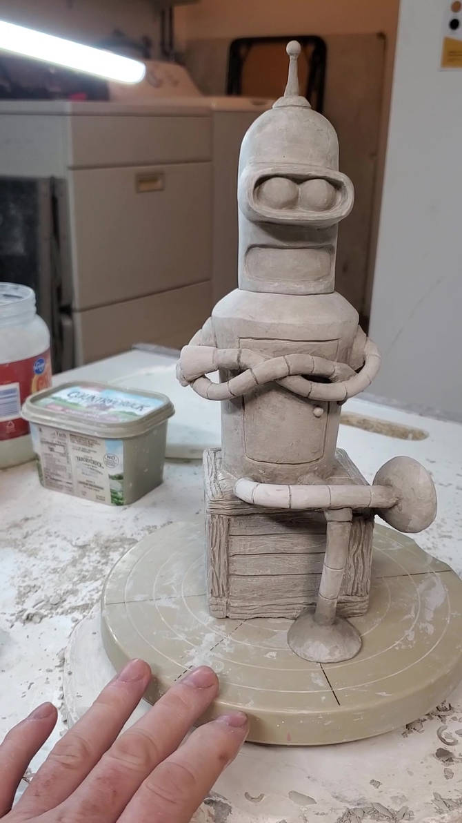 Squashed Bender Sculpting a Bender mug by Ernimator on DeviantArt