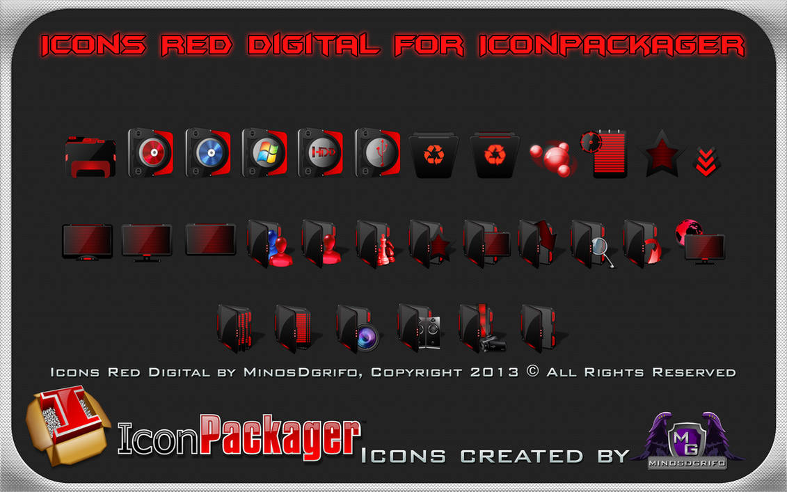 Icons Red Digital for Iconpackager by DShepe on DeviantArt