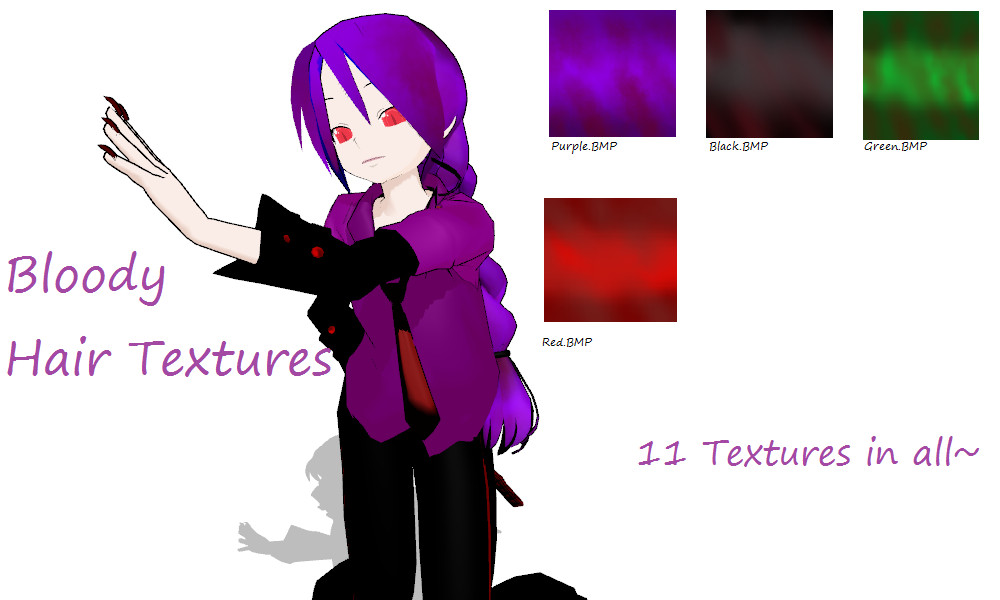 MMD Bloody Hair Textures