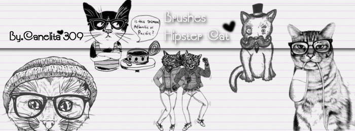 Brushes Hipster Cats By Canelita309