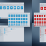 Blue and Red system icons.