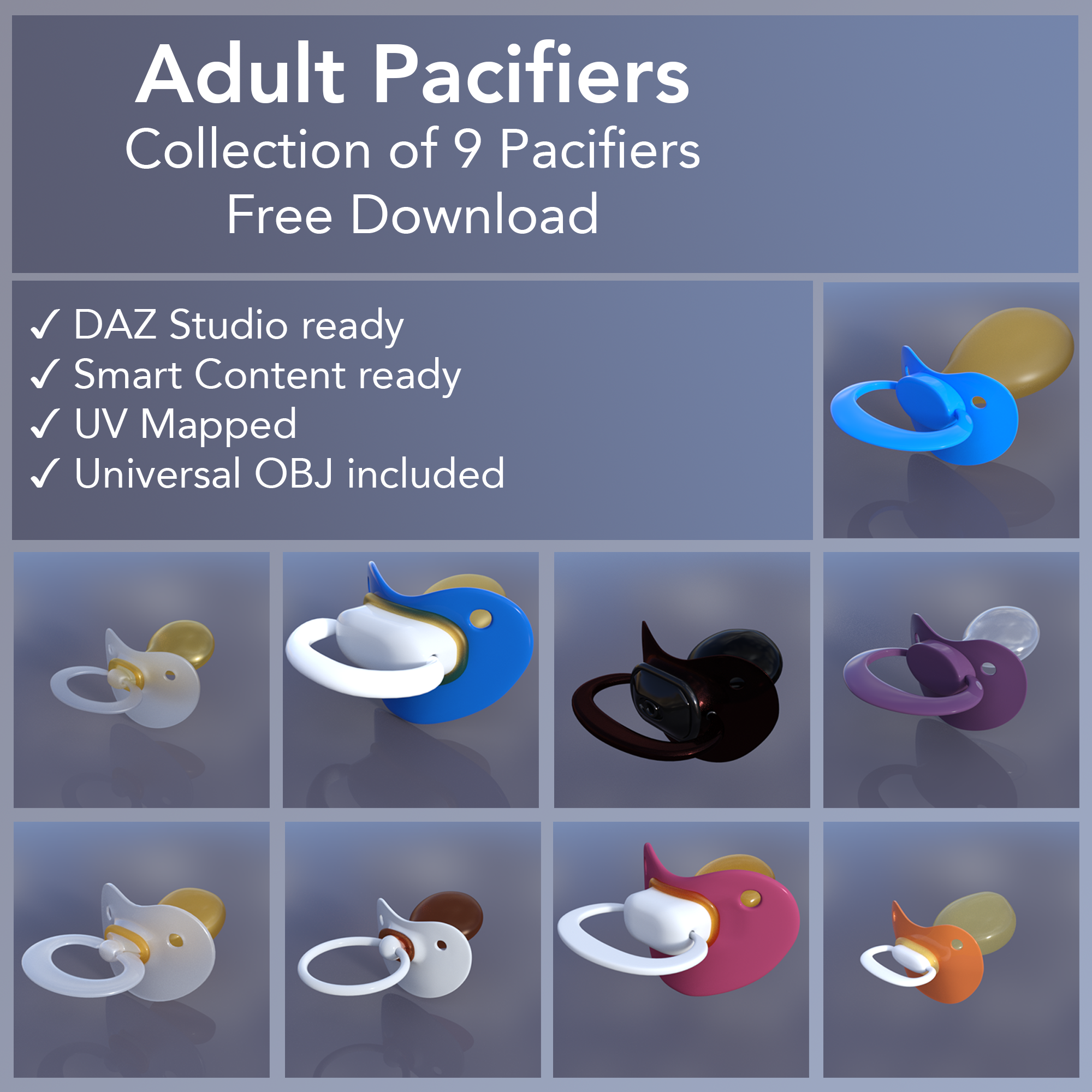 [Free Download] Ryselles Pacifiers (DAZ3D) by Ryselle-Chan on DeviantArt