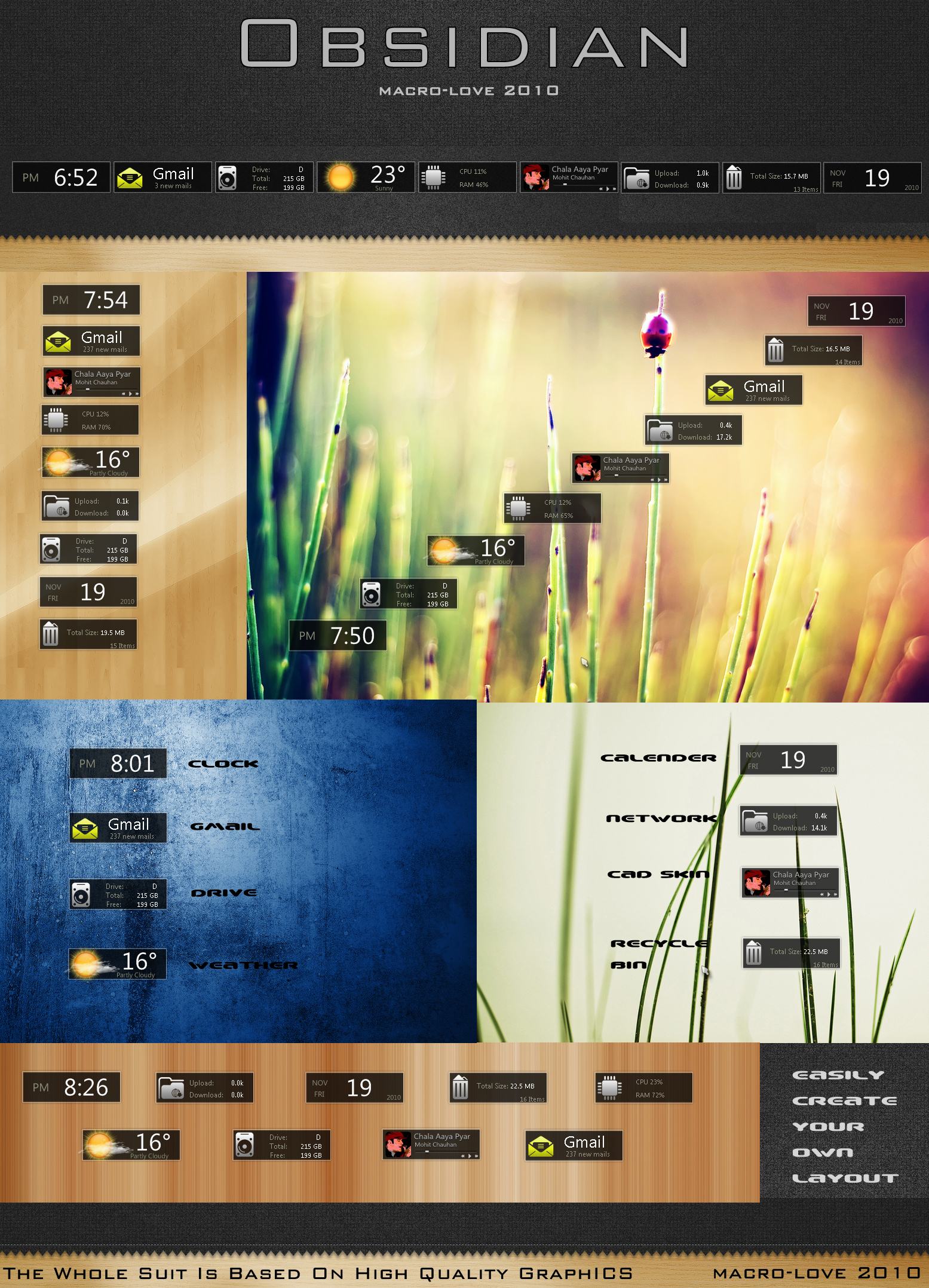OBSIDIAN for RAINMETER by mACrO-lOvE