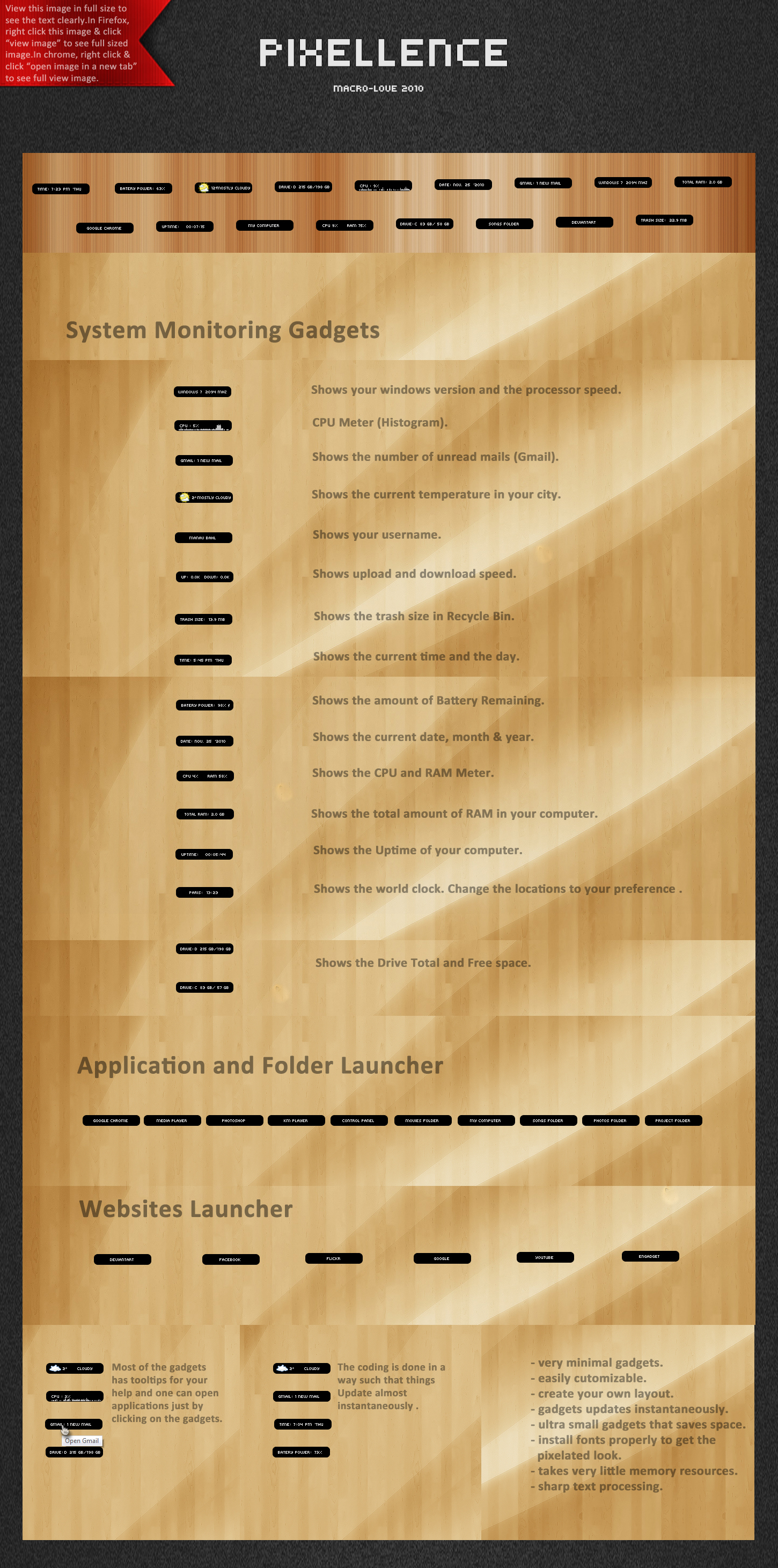 PIXELLENCE for RAINMETER by mACrO-lOvE