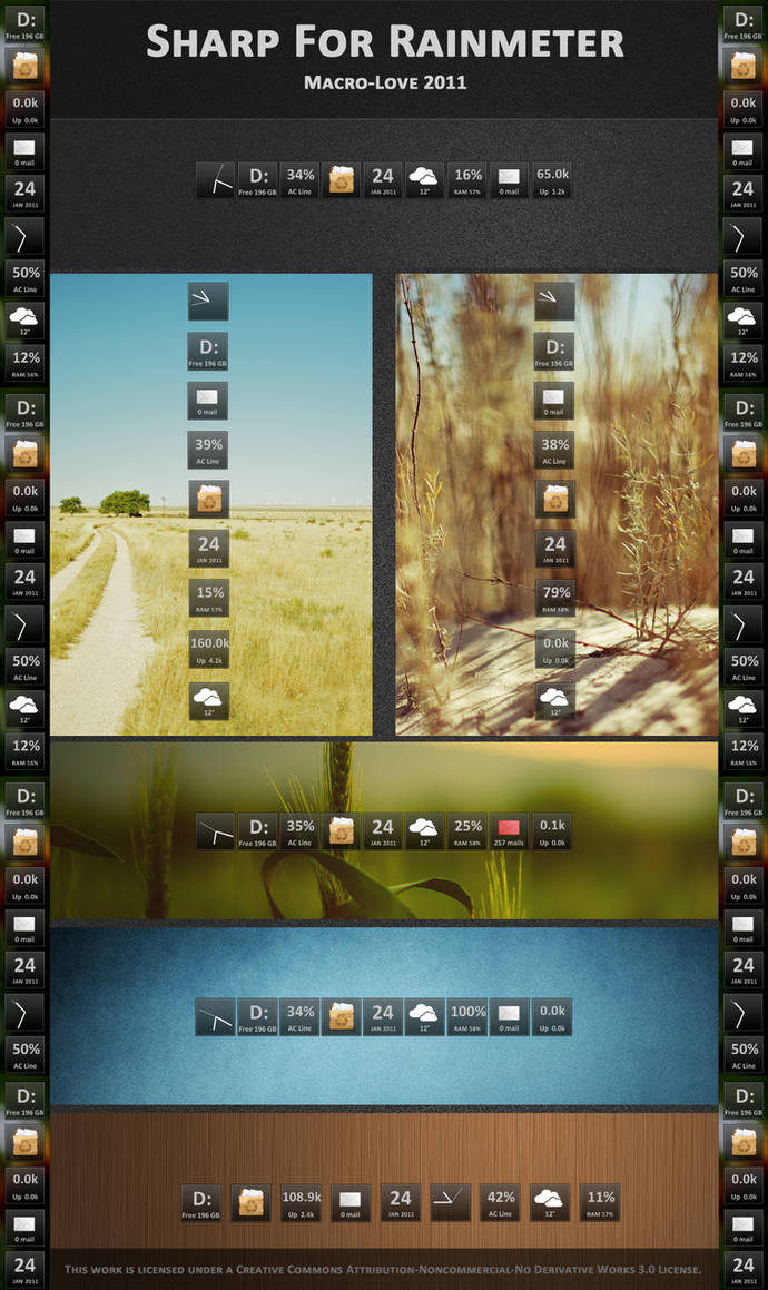 SHARP SUITE for RAINMETER by mACrO-lOvE