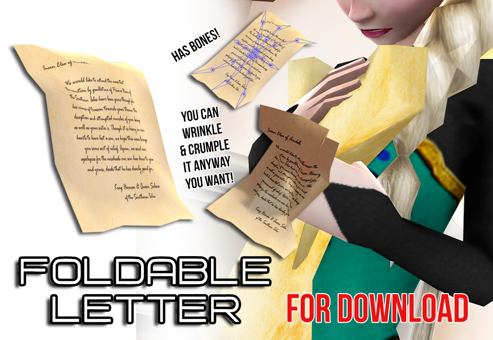 Foldable Letter/Paper- with bones [DL]