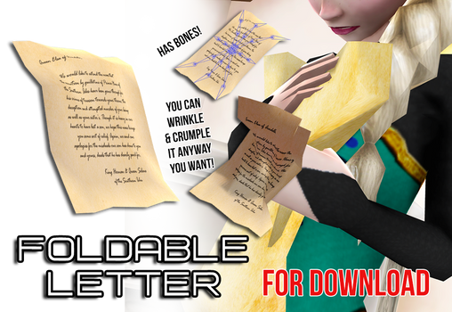 Foldable Letter/Paper- with bones [DL]