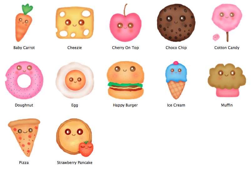 Happy Food Mac OS Icons by bebesushii on DeviantArt