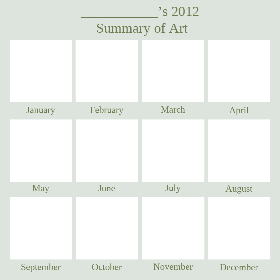 2012 Art Summary BLANK