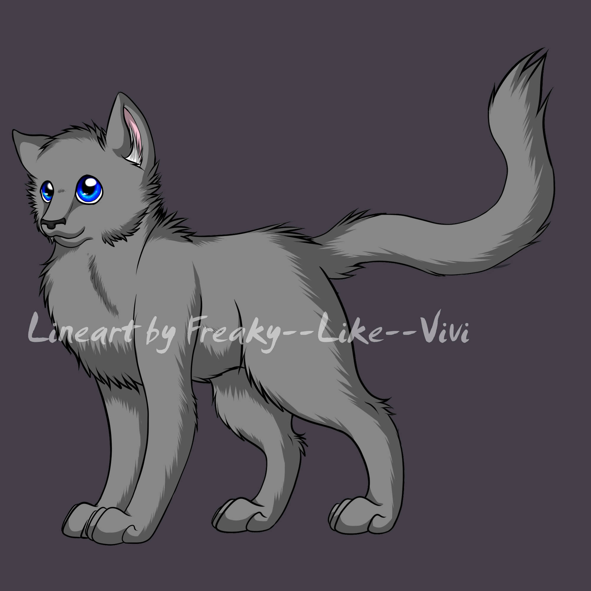 Cat Adoptable lineart...includes shading