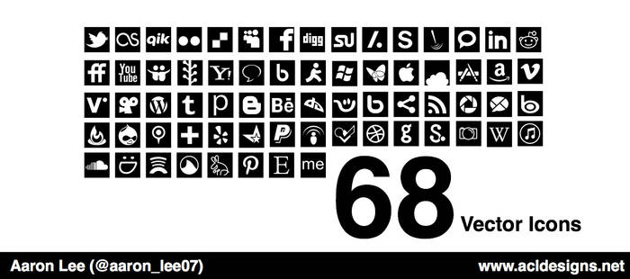 68 Vector Social and Web Icons