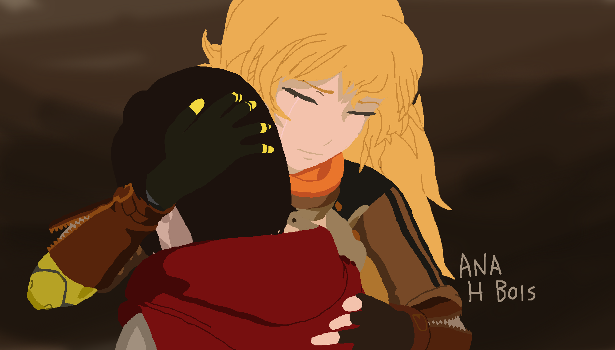 Screenshot Redraw - Ruby and Yang's hug