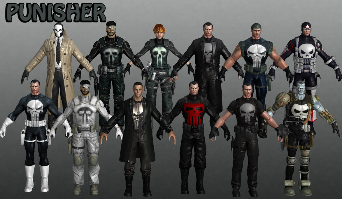 Costume game. Каратель 2005 игра костюмы. The Punisher игра костюмы. Marvel Heroes Omega костюмы.
