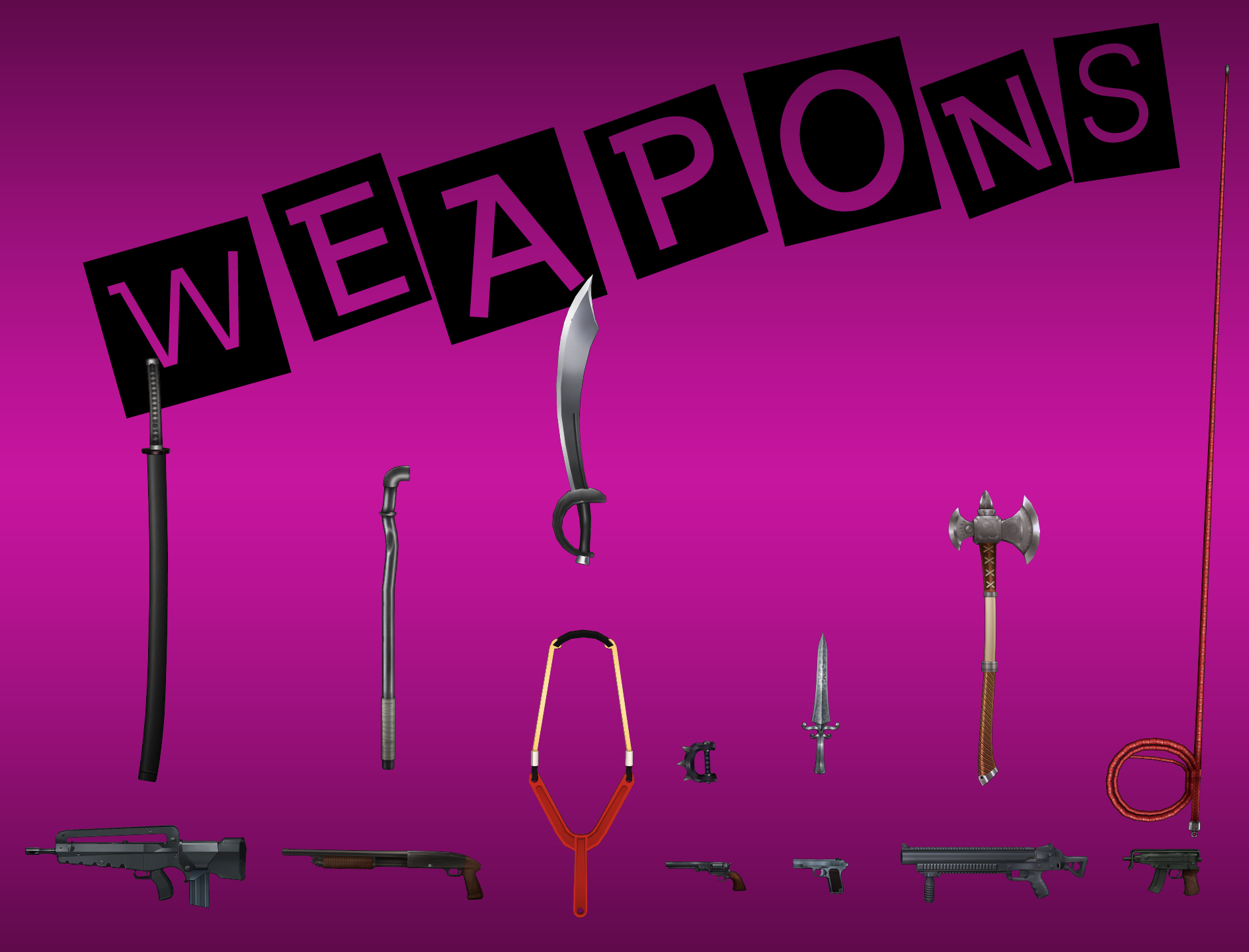Persona 5 Weapons Pack XNALara (Update 1) by Xelandis on DeviantArt