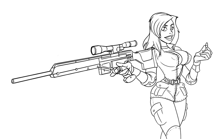 Sniper Wolf unzipped - lines by mastermead