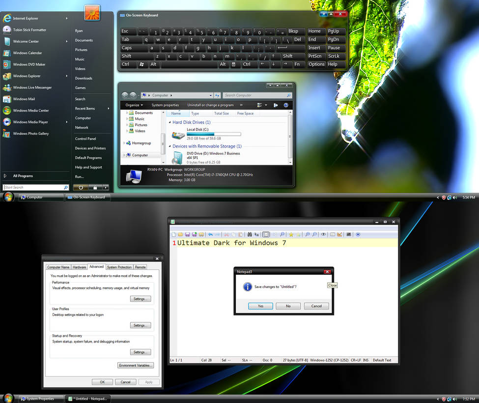 Ultimate Dark for Windows 7 by a11ryanc on DeviantArt