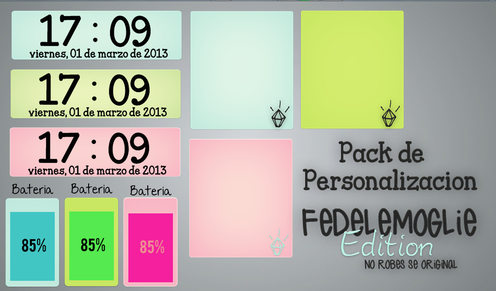 Pack de Skins para XWidget - FedeLeMoglieEdition